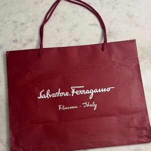 Salvatore Ferragamo Burgundy Shopping Bag